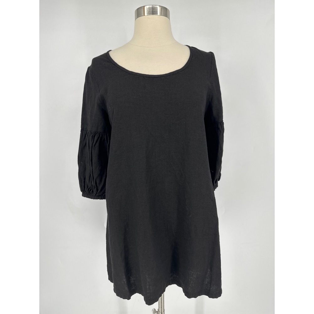 Bryn Walker 100% Linen Short Ballon Sleeve Scoop Neck Women’s Top